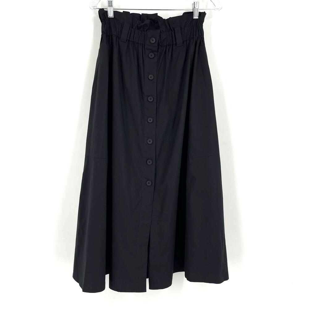 Everlane The Easy Button Front Skirt Black Size XS NWT